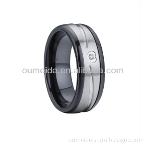 black ceramic and stainless steel masonic rings